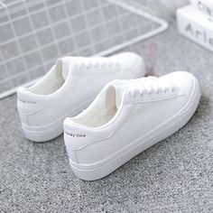 Olivia Mark - Winter White Sneakers - Stylish and Comfortable Casual Sports Shoes White Shoes For Women, Supportive Sandals, White Flat Shoes, Winter Activewear, Black Platform Sandals, White Shoes Sneakers, White Shoes Women, Casual Sport Shoes, White Flats