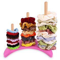 PRICES MAY VARY. LAREGE COLLECTION: Lonpur hair tie holder in stylish designed wooden moon base with 3 tower vertical wood scrunchie stand storage multiple Big scrunchies over 40pcs, organize hair ties, elastic hair bands, hair bobbles, ponytail holders into categories and neatly displayed on nightstand or dressers. Easy to see and pick scrunchie when dressing. PREMIUM QUALITY:100% natural wood material, hand-crafted, hand-sanded, and hand-stained scrunchie organizers are durable and suitable fo Closet Storage Accessories, Hair Tie Holder, Wood Moon, Ribbon Storage, Organizing Hair Accessories, Hair Bobbles, Diy Holder, Elastic Hair Ties, Elastic Hair Bands