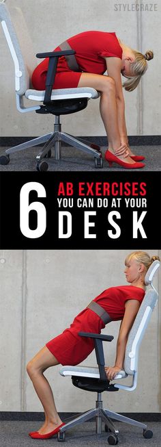 a woman is sitting in an office chair with her head on the back of another chair