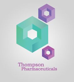 the logo for thompson pharmaeticaals, which is designed to look like hexagonal cubes