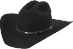 Black Western Top Hat For Rodeo, Black Western Style Top Hat For Ranch, Black Western Top Hat For Ranch, Country Style Black Top Hat For Ranch, Black Western Top Hat For Outdoor, Western Style Brimmed Hat With Adjustable Fit, Western Brimmed Hat With Adjustable Fit, Country Style Black Hat Bands For Rodeo, Black Western Hat For Riding