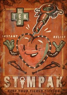 an old metal sign that says stoppak keep your teethpicks cleans