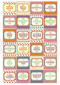 printable circus ticket templates for kids to use on their own birthday party favors