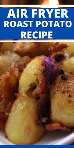 air fryer roast potato recipe on a white plate