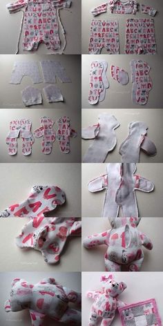 the instructions for how to make an adorable teddy bear out of fabric and construction paper