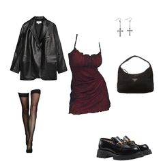 Concert Outfit Aesthetic Vintage, Basic Concert Outfit Ideas, Heel Outfits Casual, Rockstar Girlfriend Concert Outfit, Reputation Style Outfit, High Class Goth, Pretty Concert Outfits, Dark Femme Outfits Aesthetic, Outfit Inspo Dark Feminine