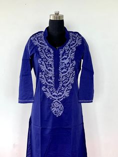 Womens embroidered cotton tunic Chest- 42 inches(Xl) Length- 46 inches Sleeves length- 19 **CUSTOMISATION AVAILABLE** We can make the kurta as per your requirement(size, pattern, design etc) Hight quality pure cotton fabric with high quality stitching Can use in parties, office, at beach, casual wear shirt Hand wash or machine wash Long Cotton Kurta For Eid, Casual Festive Kurta With Intricate Embroidery, Cotton Straight Kurta With Embroidered Border, Long Sleeve Cotton Top With Tonal Embroidery, Cotton Tunic Tops With Intricate Embroidery, Cotton Long Kurta For Festivals, Cotton Resham Embroidery Straight Kurta Top, Long Sleeve Cotton Tunic For Festivals, Long Sleeve Cotton Tunic With Intricate Embroidery