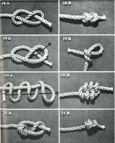 the instructions for how to tie a knot in knots, with pictures above and below