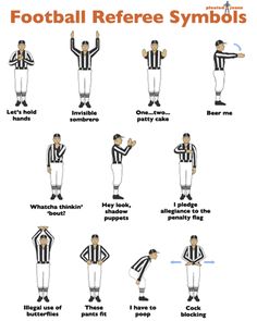 a poster showing the different referee's uniforms