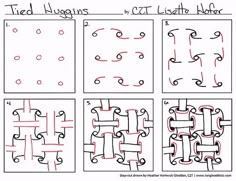 four different puzzles with the same number of pieces in each square and one missing piece