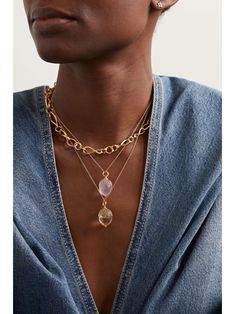 OLE LYNGGAARD COPENHAGEN Acorn 18-karat gold quartz necklace Sabyasachi Jewellery, Acorn Necklace, Rose Quartz Necklace, Tourmaline Necklace, Rose Necklace, Classy Jewelry, By Charlotte, Jewelry Photography, Rose Gold Jewelry