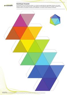 an image of a poster with different colors and shapes in the shape of hexagons