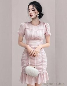 Fishtail Dress, Round Collar