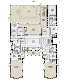 the floor plan for a house with an indoor swimming pool