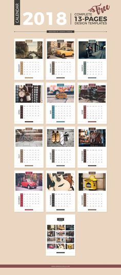 an image of a calendar with cars on the front and back pages, all in different colors