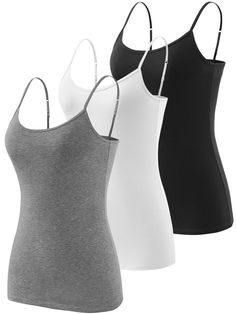 PRICES MAY VARY. ❤MATERIALS：This camisole for women is made of high quality fabrics for excellent comfort and durability.78% cotton fabric provides the cotton tank top with a soft touch and good breathability;17% Modal fibre increases the moisture wicking and breathability of the basic camisole for women;the 5% Spandex elastane makes the cami tanks flexible and stretchy, allowing it to adapt to different body shapes. ❤DESIGN：Designed in solid colours, the overall style of this camisole for women Basic Cotton Camisole, Casual Camisole With Adjustable Straps, Cheap, Cheap V-neck Camisole With Adjustable Straps, Fitted V-neck Camisole With Adjustable Straps, Cotton V-neck Camisole With Adjustable Straps, Stretch Cotton V-neck Camisole, Cotton Camisole, Womens Camisoles, Tank Top Camisole