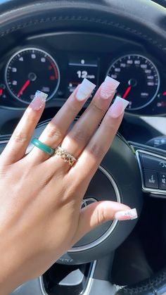 Short French Tip Acrylic Nails Freestyle, Acrylic Overlay Nails Short Fall Colors, Basic Shorties Nails, Short Acrylic Nails No Charms, Medium Length French Tip Nails With Design, Short Bday Nails Ideas, Nail For Cruise, Nails With Names On Them Ideas, Simple Short Sets Nails