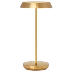 a gold lamp on a white background