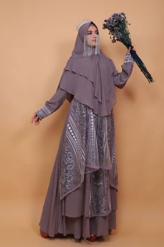 Hi, this is one of my collection of muslim dresses. Can be used for several occasions like Wedding Party, Ied Mubarak Holiday or everyday wear. It looks very modest, Elegant with embroidery motifts that give rise to a luxurious impression.  This dress Can e Used Also for breastfeeding mothers. There is a zipper on the chest area, The hijab/khimar is already included for free. Item Description: Size : All size fit up to women with size L/Large Dress length 145cm / 57 inches chest size 114cm / 45 Muslimah Clothing, Ied Mubarak, Islamic Clothes, Muslim Outfit, Muslim Dresses, Dubai Abaya, Fashion Modest, Dress Muslim, Abaya Dress