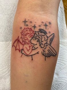 Devil Tattoo, Angel Tattoo, Angel And Devil, Tattoo Design, Tattoo Ideas, Tattoo Designs, Angel, Tattoos, Design