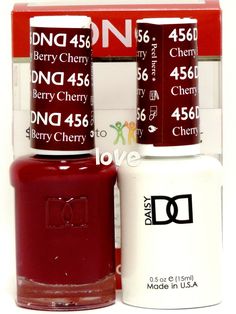 Item Description DND Daisy Gel Polish Soak Off 0.5fl.oz LED/UV Duo DND456- Cherry Berry Size 15ml/0.5fl.oz 100% AUTHENTIC - MADE IN USA Payment Details Please make payment through  Shipping Details No APO/FPO Delivery Our price does not include taxes, VAT, or other hidden charges. We only ship to the address listed on your Paypal account, If you would like to send to a different address, please change it prior to checking out your purchases. Paid orders will be shipped out within 24 hours Exclud Dnd Maroon Gel Polish, Dnd Red Gel Polish Colors, Dnd Red Nails, Dnd Red Gel Polish, Dnd Red, Belle Nails, Pedi Ideas