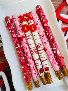 valentine's day treats are arranged on a plate