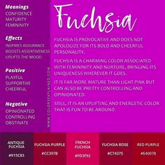 the color scheme for fuchsia is shown in red, purple and pink tones