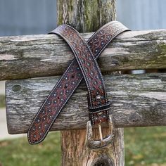 Hand-Tooled Leather Western Belt with Turquoise Polka Inlay - Artisan Crafted Tooled Leather Belt For Wedding Dress, Beaded Tooled Belt, Tooled Leather Belts Cheetah, Mexican Leather Belts, Hand Tooled Leather Necklace, Custom Leather Belts With Cards, Tooled Leather Belts Cactus, Tooled Leather Belts For Boys, Tooled Leather Belts Jacket