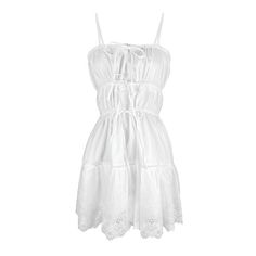 This pastoral mini dress is made with soft pima cotton twill and accented with japanese broderie anglaise and entredeux trim at the hem. adjustable drawstrings at the waist under the bust and at the neckline allows for a customizable fit. ethically made in the usa.    100% cotton main & trims  machine washable with like colors.  please allow 2 weeks for shipment. Sandy Liang, Sea Ny, Lk Bennett, Simon Miller, Woven Top, Engineered Garments, Lace Mini Dress, Cotton Lace, Free Bag