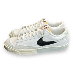 New In Box Without Lid. Step Up Your Sneaker Game With These Nike Blazer Low '77 Lifestyle Sneakers In Size 8 For Men. The Sleek White Design With A Style Code Of Dz2544-100 Will Add A Touch Of Sophistication To Any Outfit. Made For Athletic Use, These Shoes Are Also Perfect For Everyday Wear. The Low Top Shoe Shaft Style And Nike Lifestyle Product Line Show Off The Brand's Signature Style While The Department Of Men's Shoes And Athletic Shoes Category Make Them A Practical Choice For Any Man. T Nike Skateboarding Sneakers With Perforated Toe Box, Nike Sneakers For Skateboarding With Perforated Toe Box, Urban White Sneakers With Perforated Toe Box, Nike Lace-up Skate Shoes With Vulcanized Sole, White Urban Sneakers With Waffle Outsoles, Nike Low-top Skate Shoes With Rubber Waffle Outsoles, White Custom Sneakers With Rubber Sole For Skateboarding, Custom White Sneakers With Rubber Sole For Skateboarding, Nike Low-top Skate Shoes With Speckled Midsole