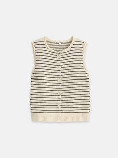 Striped Vest, Alex Mill, Striped Vests, Work Jackets, Roll Neck, Cotton Knit, Denim Shop, Jeans Dress, Outerwear Jackets