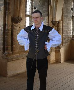 Men's medieval style shirt for festival, chest and cuffs with tie fasteners.Our atelier is engaged in tailoring costumes for events and therefore we can make clothes according to your measurements and take into account all your wishes. Male Fantasy Clothing Casual, Medieval Clothing Male, Fantasy Vest, Fantasy Pants, Male Fantasy Clothing, Medieval Clothing Men, Medieval Fantasy Clothing, Renn Faire, Medieval Clothes