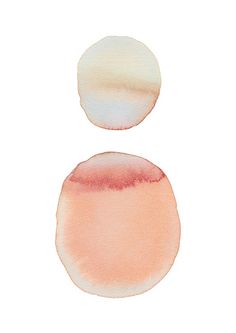 two watercolor circles are shown on a white background