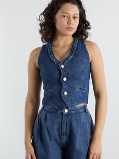 Isla Denim Vest - Vintage Wash – Lisa Says Gah Vintage Vibe, Turks And Caicos, Denim Vest, Denim Wash, Trinidad And Tobago, Brunei, Western Fashion, Next Level, Unique Vintage