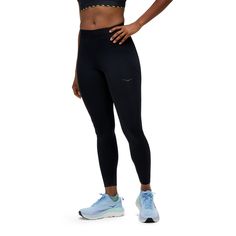 Designed for distraction-free runs  the women's HOKA Novafly Run tights deliver a fast  locked-in feel. This go-to silhouette is engineered from supersoft knit fabric and features plenty of pockets. Compression Tights For Running, High Stretch Running Tights, High Stretch Functional Running Tights, Breathable Functional Leggings For Running, High Stretch Functional Tights For Running, Functional Leggings For Jogging, Functional Compression Tights With Light Support, Functional Jogging Leggings, Breathable Athleisure Tights For Running