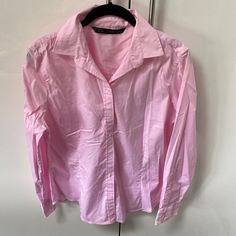 Like New, Never Worn Zara Blouse; Perfect For The Office In The Upcoming Fall. Soft Fabric. Made In Spain. Zero Imperfections. Pet And Smoke Free Home. 20” Bust Approximately 23” Length Zara Long Sleeve Top For Office, Zara Pink Collared Tops, Pink Collared Zara Top, Zara Pink Cotton Shirt, Pink Cotton Zara Shirt, Zara Feminine Long Sleeve Tops, Zara Pink Button-up Top, Feminine Long Sleeve Tops By Zara, Feminine Long Sleeve Zara Tops