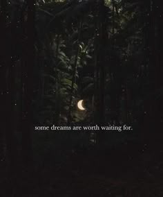 some dreams are worth waiting for the moon to come up in the night sky,