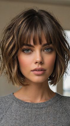 🔮 Stunning Bob Pendek Short Bob Hairstyles | Versatile Statement Short Bangs Short Hair, Hair Bangs And Layers, Bobs With Bangs, Short Hairstyles With Bangs, Bob Pendek, Choppy Bob With Bangs, Inverted Bob Short, Bangs And Layers, Trendy Bob