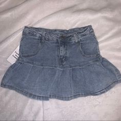 Comfy And Stretchy Jean Skirt With Shorts Built In. Never Worn New With Tags! So Cute Goes With Every Outfit Size Small Cute Fitted Denim Skirt, Non-stretch Blue Mini Skirt, Cute Denim Bottoms With Ruffles, Denim Mini Bottoms For Day Out, Cute Denim Skirt For Summer, Denim Mini Length Bottoms For Day Out, Cute Fitted Mini Bottoms, Trendy Non-stretch Mini Skirt, Casual Non-stretch Mini Skirt For Day Out