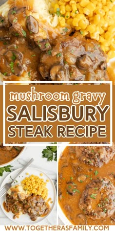 mushroom gravy salisbury steak recipe with corn on the cob