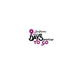 the 9 days to go logo is shown in black and pink on a white background