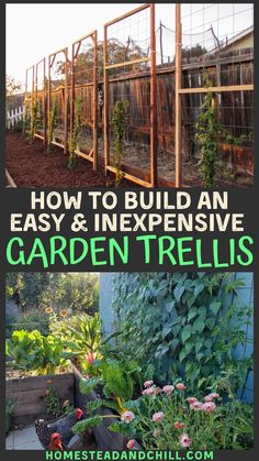 garden trelliss with the title how to build an easy and expensive garden trellis