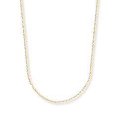 This chic cable chain necklace for her is styled in 14K yellow gold. The 24-inch necklace secures with a lobster clasp. Chanel Jewelry Necklace, Jewelry Making Patterns, Thick Necklace, 20 Inch Necklace, Jewelry Education, Jewelry Advice, 16 Inch Necklace, Cable Chain Necklace, Tiffany Jewelry