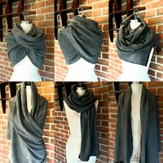 "The Convertible Scarf is a great accessory piece for your life. There are numerous possibilities on how to wear this - scarf, cape, wrap...etc. Just unsnap it and drape it to your desire and go! Also, you can wear this piece throughout the seasons. Either it's a nice wrap for your shoulders on a breezy day or bundle up tightly on an icy day. This scarf is made from a ultra soft wool jersey sweater knit. Care Instructions: Dry Clean or Hand Wash Cold Water, Dry Flat Dimensions - Length 72\" x Wi Cape Wrap, Jersey Sweater, Diy Scarf, Knit Infinity Scarf, Eclectic Fashion, Sweater Knit, Shawls And Wraps, Infinity Scarf, Ponchos