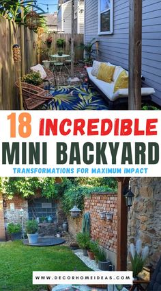 Elevate your outdoor space with our curated collection of 18 mini backyard marvels. From charming seating arrangements to ingenious garden solutions, explore chic ideas to maximize the potential of your petite garden oasis. Small Yard Ideas On A Budget Simple, Small Yard Design Ideas Backyards, Tony Backyard Ideas, Small Yard Design Backyards, Small Yard Decorating Ideas, Amazing Small Backyards, Tiny Yard Ideas Diy Small Spaces, Small Outdoor Spaces Backyards, Shallow Backyard Design