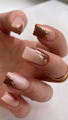 Brown Nails Design, Vintage Nails, Short Acrylic Nails Designs, Brown Nails, Gel Nail Designs, Autumn Nails, Chic Nails