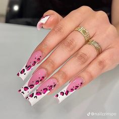 Cheetah Print Nails, Simple Acrylic Nails, Unique Acrylic Nails, Bling Acrylic Nails