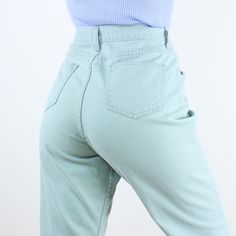 Item Description  I love these classic and comfortable LLBean pastel green/seafoam pants! These have a high rise with straight cut legs. The legs have a cropped fit on the model because they are more of a petite length. They were professionally hemmed, and I'm hoping that they will be the perfect length for someone looking for more of a petite fit pant! I love the color, and the 100% cotton denim. These are in good overall vintage condition!  Item Specifics  Brand - L. L. Bean Material - 100% Co High Rise Green Casual Pants, Casual Green Cotton Pants, Casual High Rise Green Pants, Green High-waisted Cotton Bottoms, Casual Green Cotton Bottoms, Green Wide-leg Bottoms For Everyday, Green Cotton High-waisted Pants, Everyday Wide Leg Green Bottoms, Green Wide Leg Bottoms For Everyday