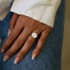 An elegant Script Initial engraved onto our bold Signet Ring. Good weight with a smooth comfort fit polish. Sterling Silver Hypoallergenic, lead and nickel free Diameter 10mm Band Thickness 2mm #R010 Adjustable Sterling Silver Initial Ring In Modern Style, Minimalist Hallmarked Initial Ring For Everyday, Modern Silver Initial Ring For Promise, Modern Personalized Sterling Silver Initial Ring, Personalized Modern Sterling Silver Initial Ring, Hallmarked Open Initial Ring For Everyday, Modern Silver Adjustable Initial Ring, Everyday Hallmarked Open Initial Ring, Minimalist Initials Signet Ring Open Ring