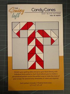 the candy cane quilt block pattern is shown